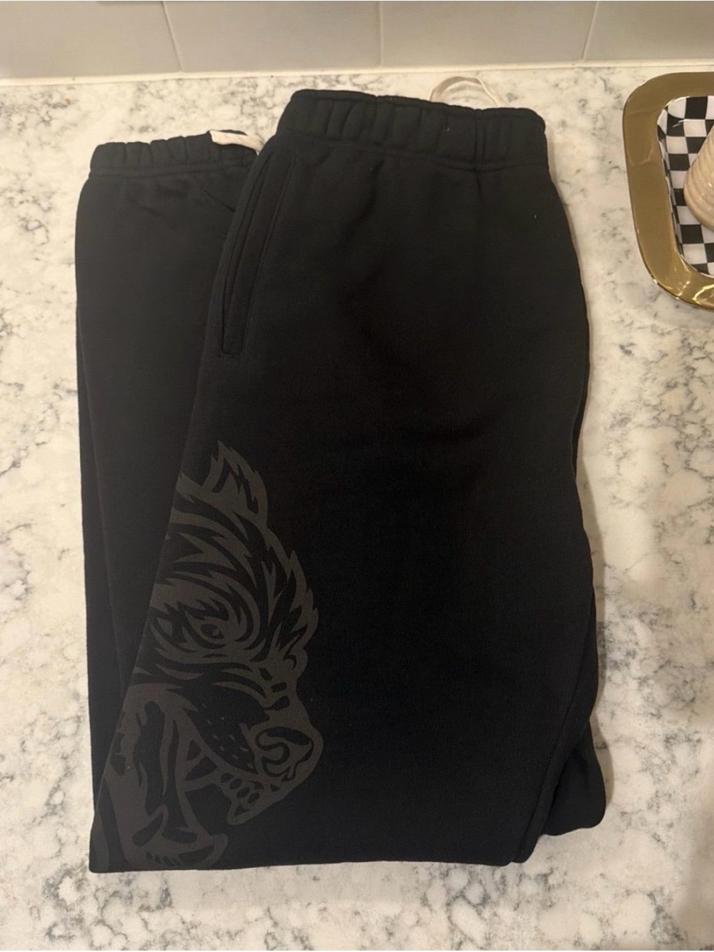 Darc Sport She Wolves Black Joggers Sweatpants Wolf Graphic